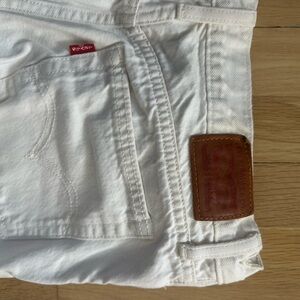 Levi straight white jeans